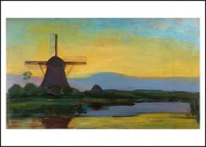 Oostzijdse molen bij avond, Piet Mondriaan, Kunstmuseum Den Haag