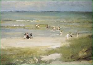 Badestrand in Noordwijk, Max Liebermann