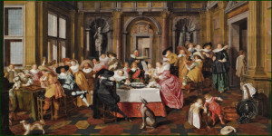 Elegant gezelschap in een Hollandse Renaissancezaal, Dirck Hals, Frans Hals Museum