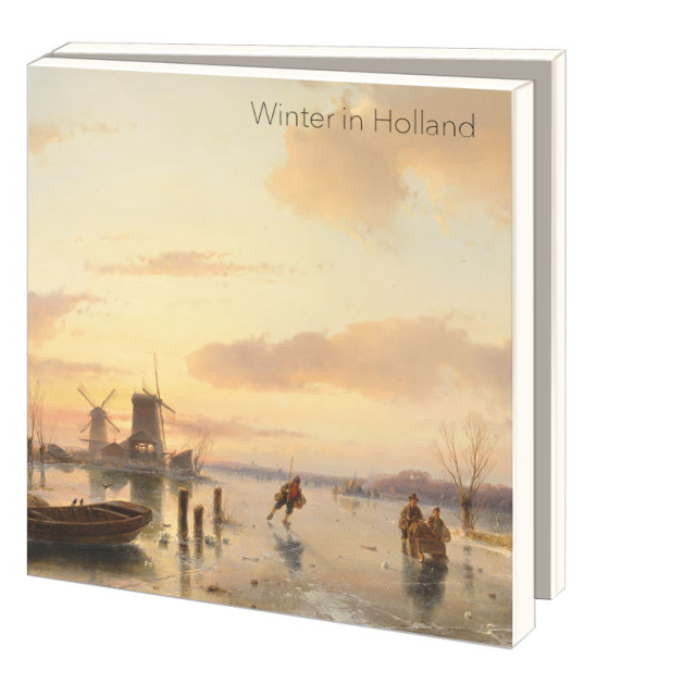 Kaartenmapje met env, vierkant: Winter in Holland, Teylers Museum