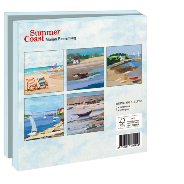 Kaartenmapje met env, vierkant: Summer Coast, Marian Binnenweg