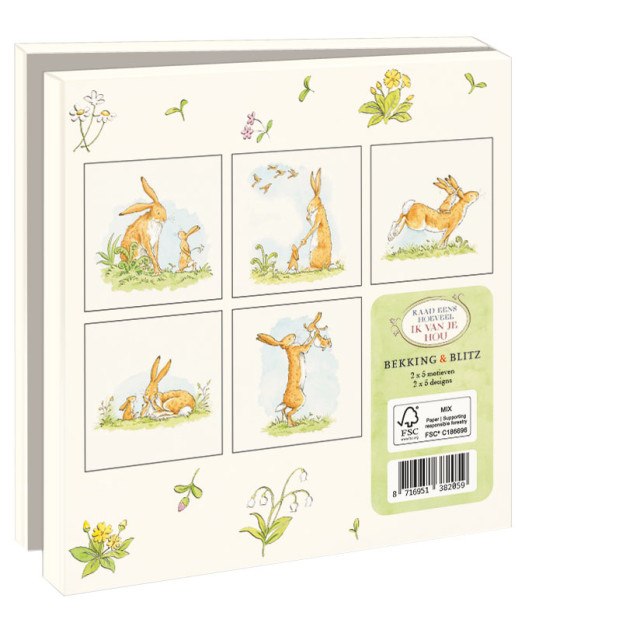 Kaartenmapje met env, vierkant: Guess How Much I Love You, Sam McBratney and Anita Jeram